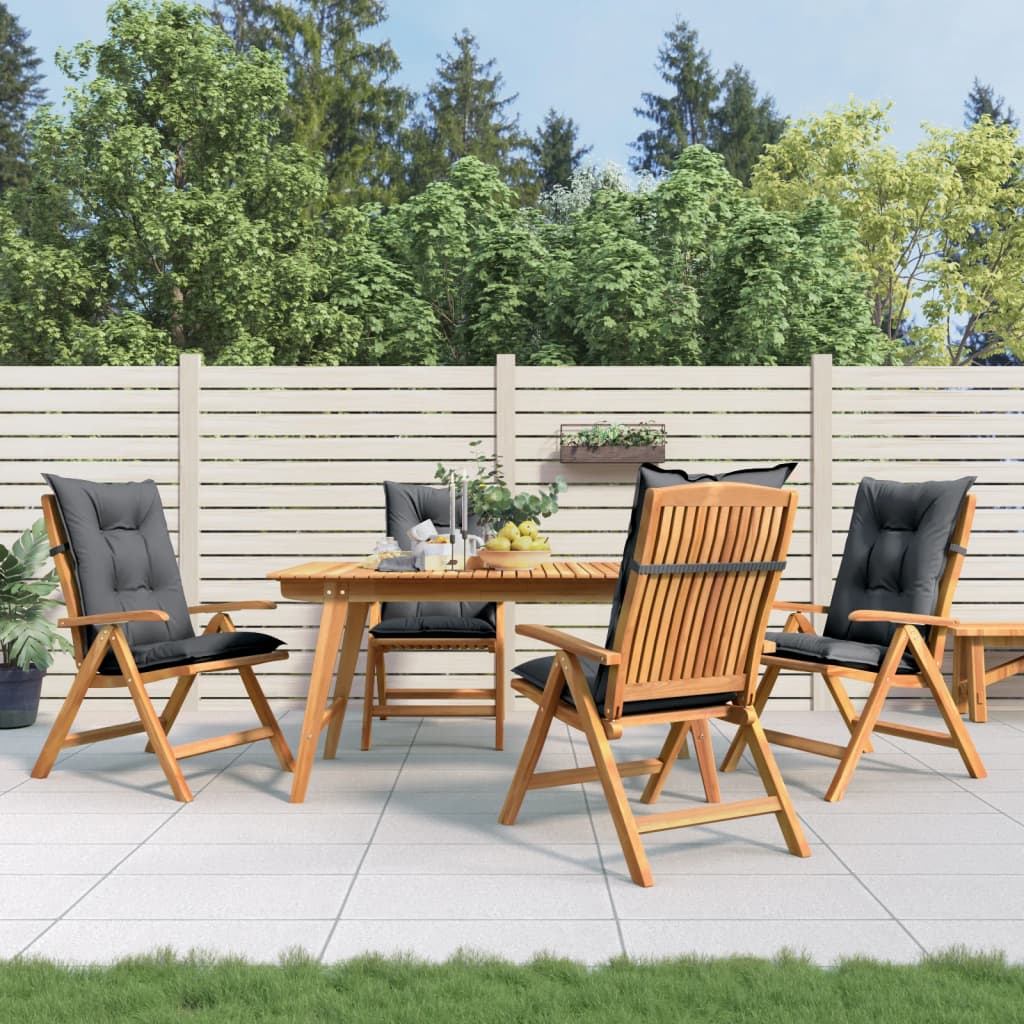 vidaXL Reclining Patio Chairs with Cushions Outdoor Furniture Solid Wood Teak-7