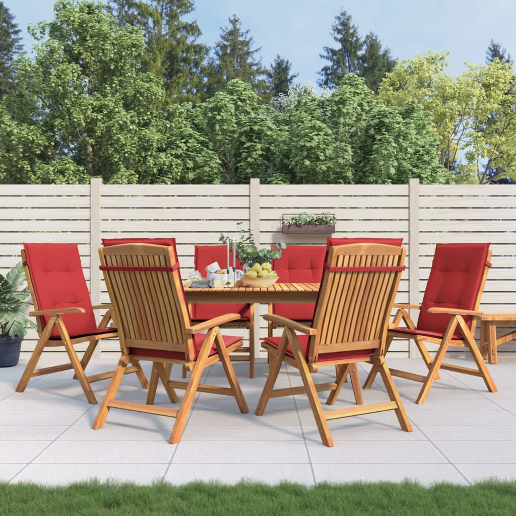 vidaXL Reclining Patio Chairs with Cushions Outdoor Furniture Solid Wood Teak-19