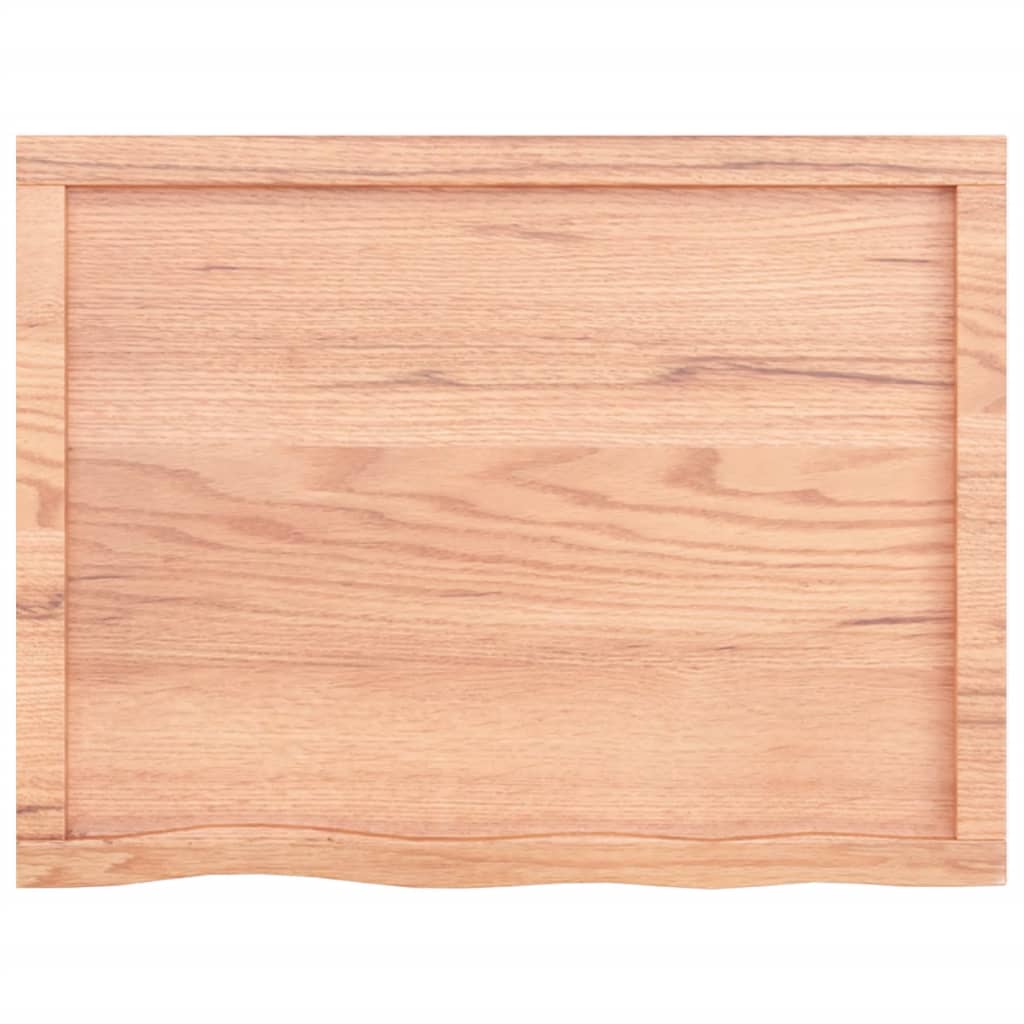 NNEVL Bathroom Countertop Light Brown 80x60x4 cm Treated Solid Wood-3