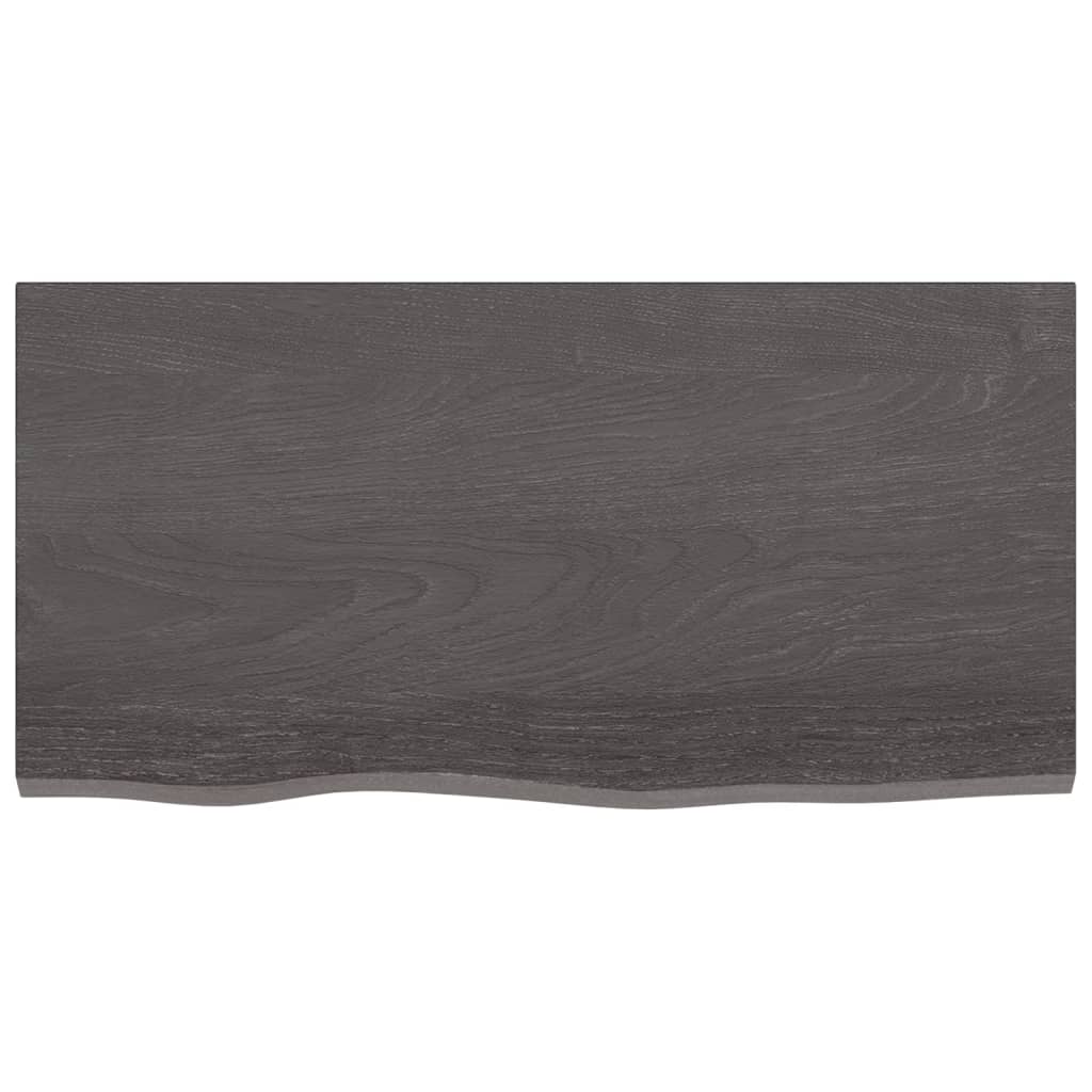 NNEVL Bathroom Countertop Dark Grey 80x40x2 cm Treated Solid Wood-2