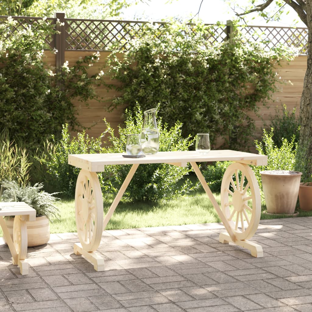 vidaXL Patio Table Outdoor Garden Terrace Balcony Furniture Solid Wood Fir-4