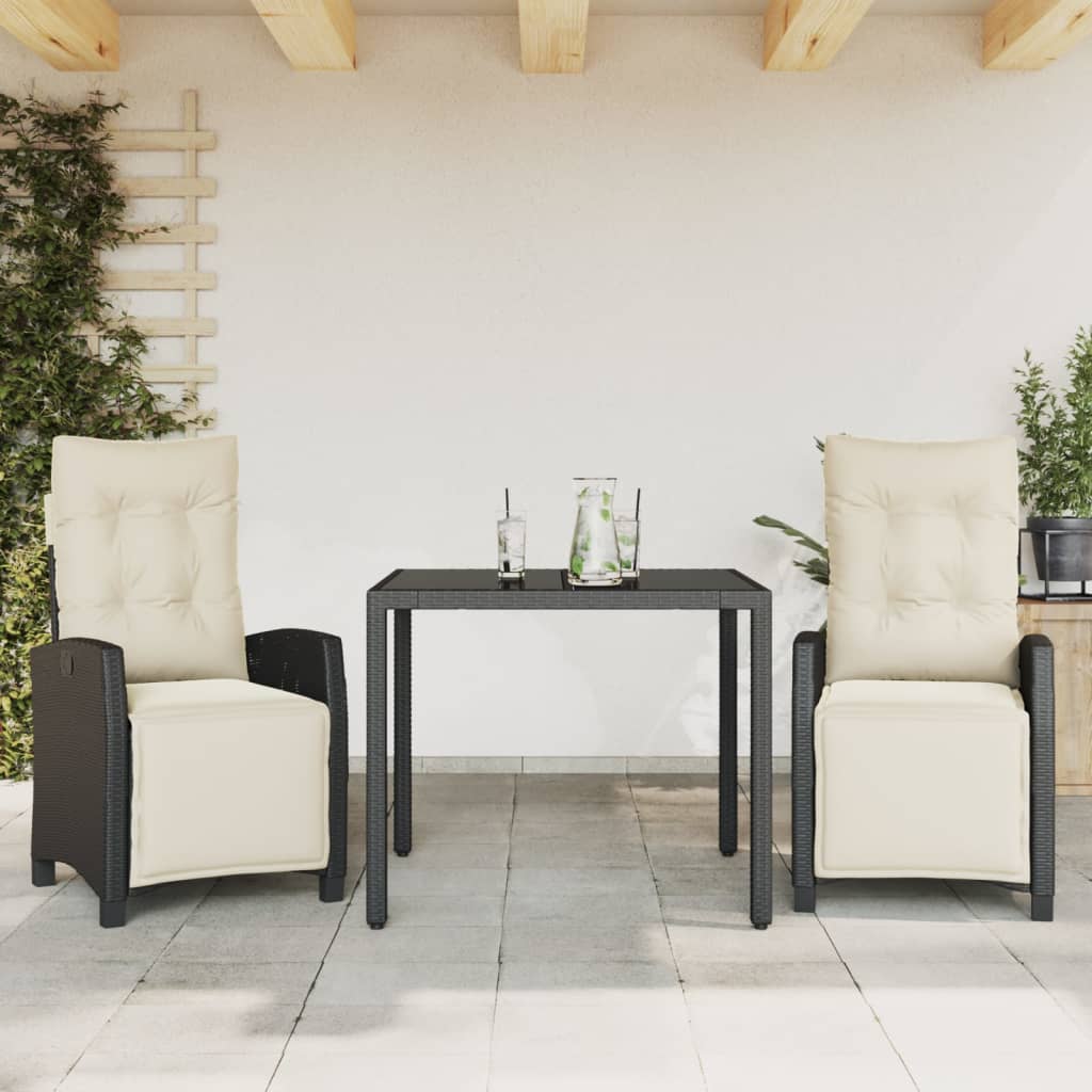 vidaXL Patio Dining Set with Cushions Outdoor Garden Furniture Poly Rattan-6