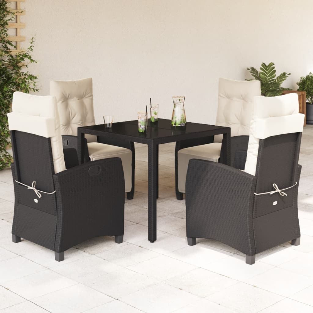 vidaXL Patio Dining Set with Cushions Outdoor Garden Furniture Poly Rattan-5