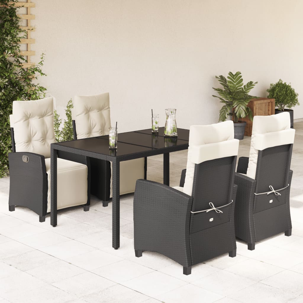 vidaXL Patio Dining Set with Cushions Outdoor Garden Furniture Poly Rattan-4