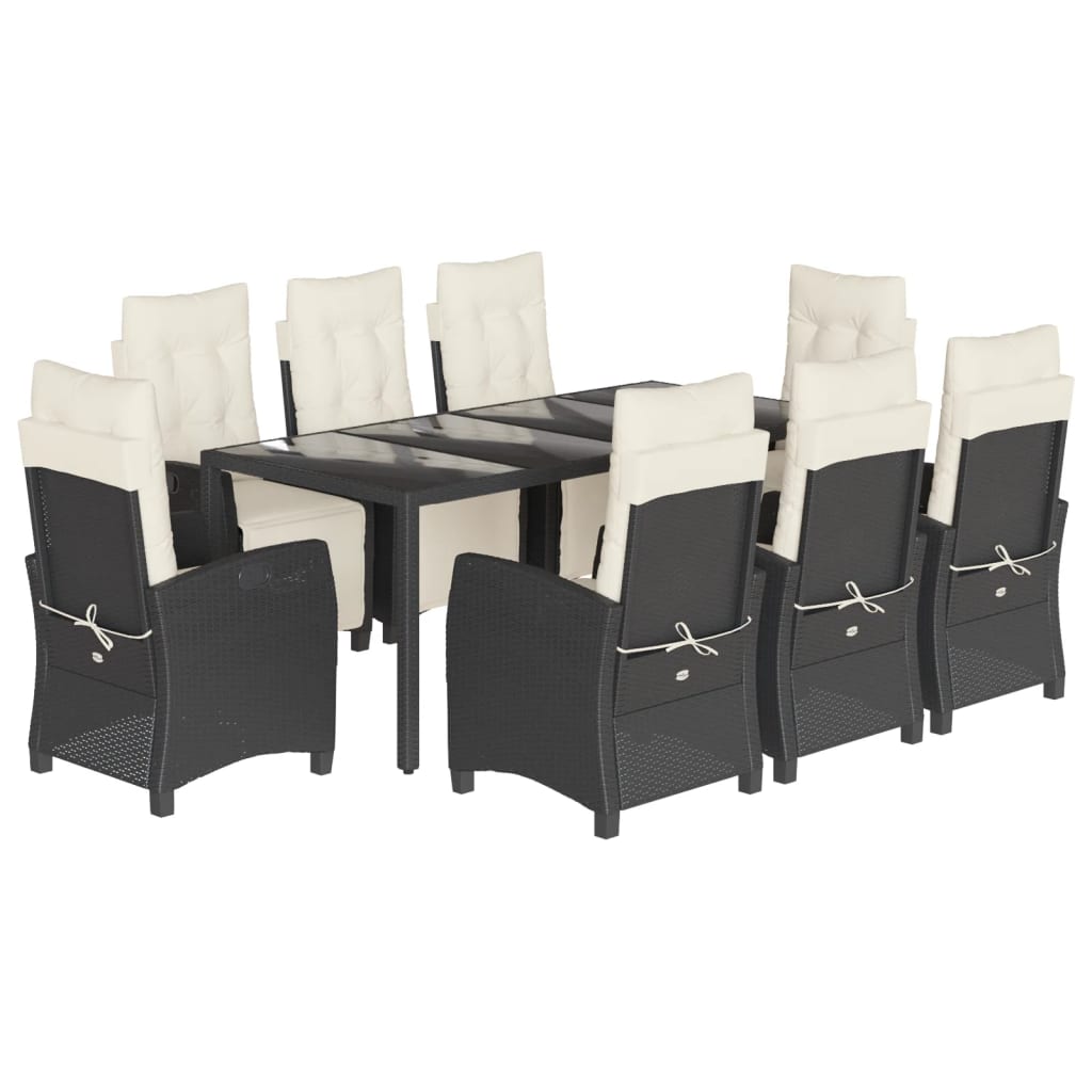 vidaXL Patio Dining Set with Cushions Outdoor Garden Furniture Poly Rattan-3