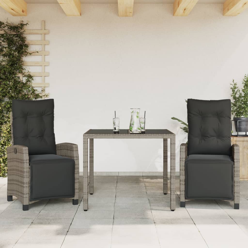 vidaXL Patio Dining Set with Cushions Outdoor Garden Furniture Poly Rattan-11