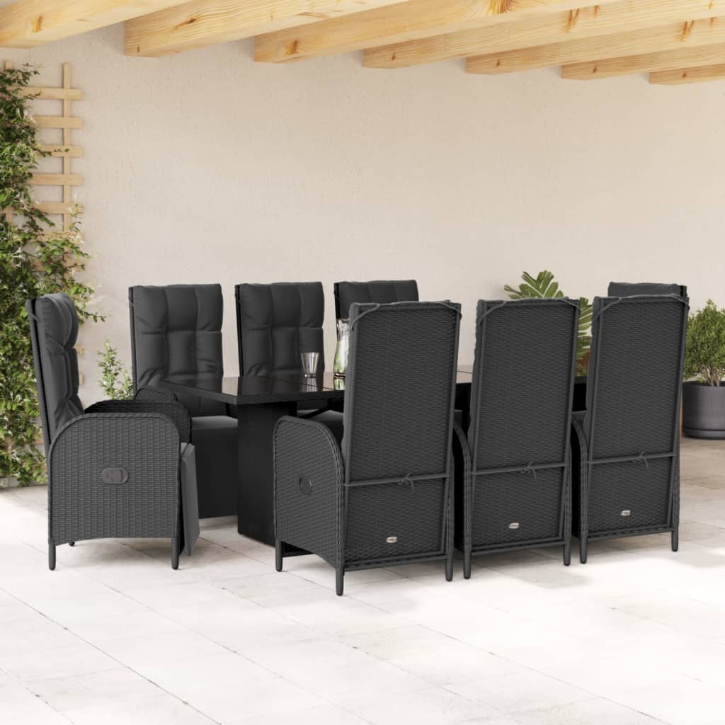 vidaXL Patio Dining Set with Cushions Outdoor Garden Furniture Poly Rattan-1
