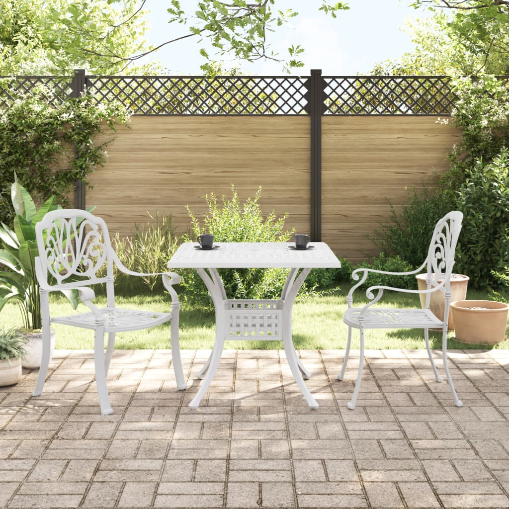 vidaXL Bistro Set Table and Chair Garden Outdoor Patio Furniture Cast Aluminum-2