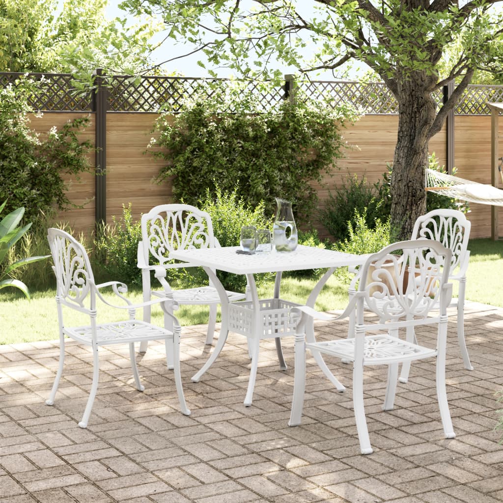 vidaXL Bistro Set Table and Chair Garden Outdoor Patio Furniture Cast Aluminum-5