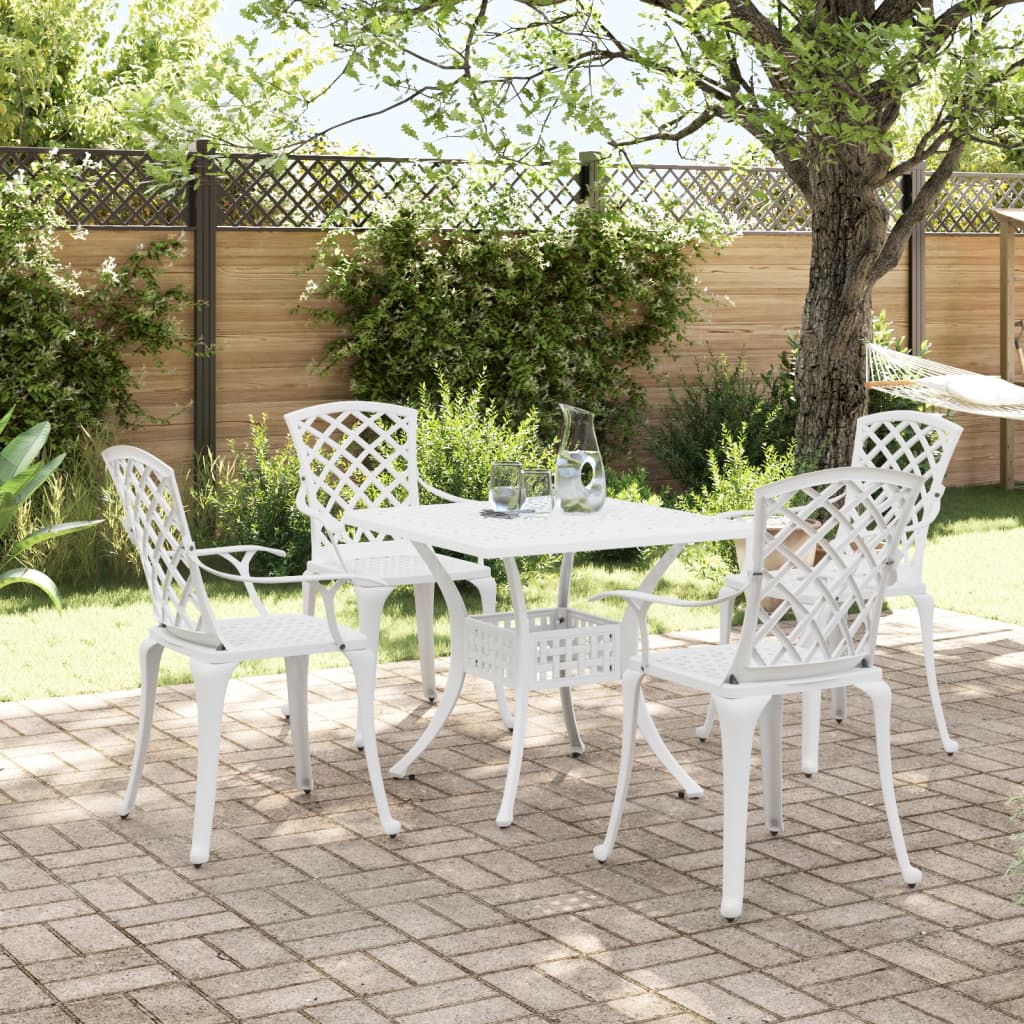 vidaXL Bistro Set Table and Chair Garden Outdoor Patio Furniture Cast Aluminum-3
