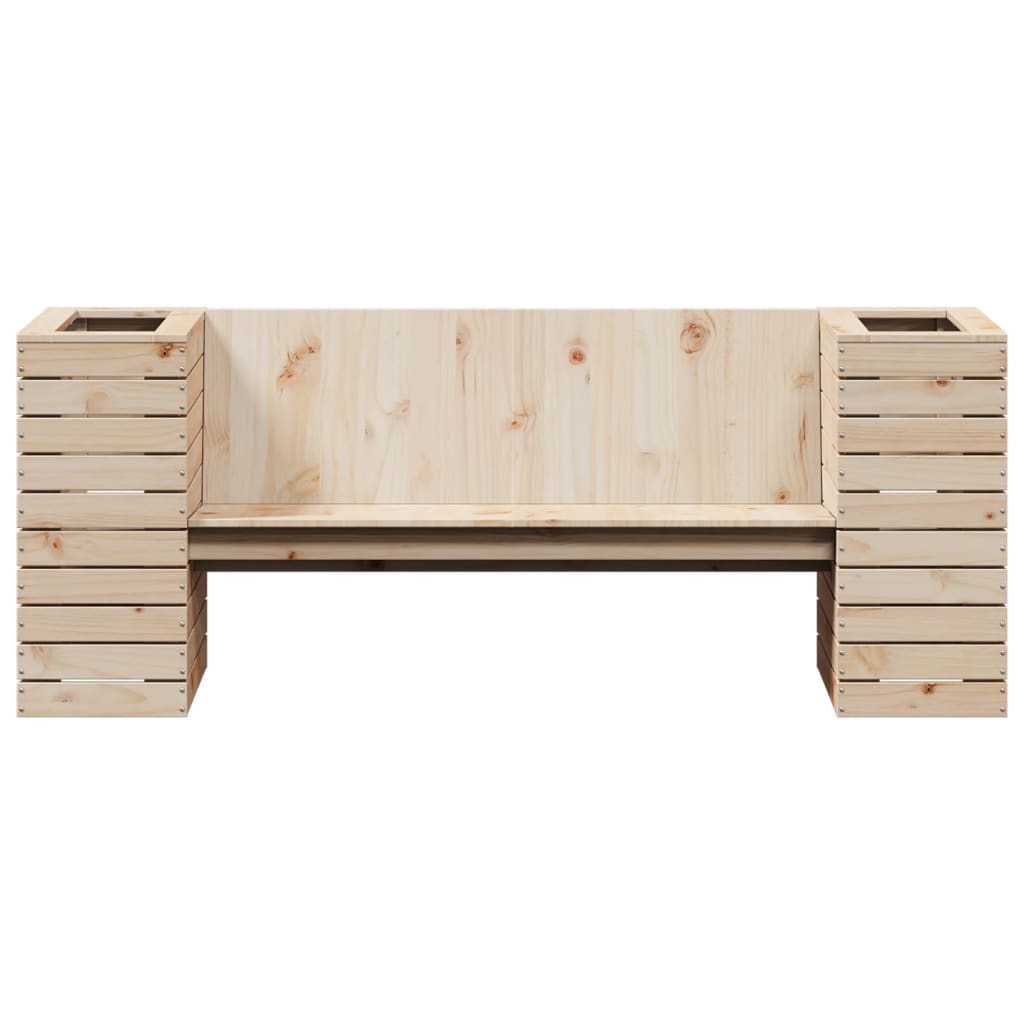 vidaXL Planter Bench Seating Furniture Outdoor Balcony Garden Solid Wood Pine-3