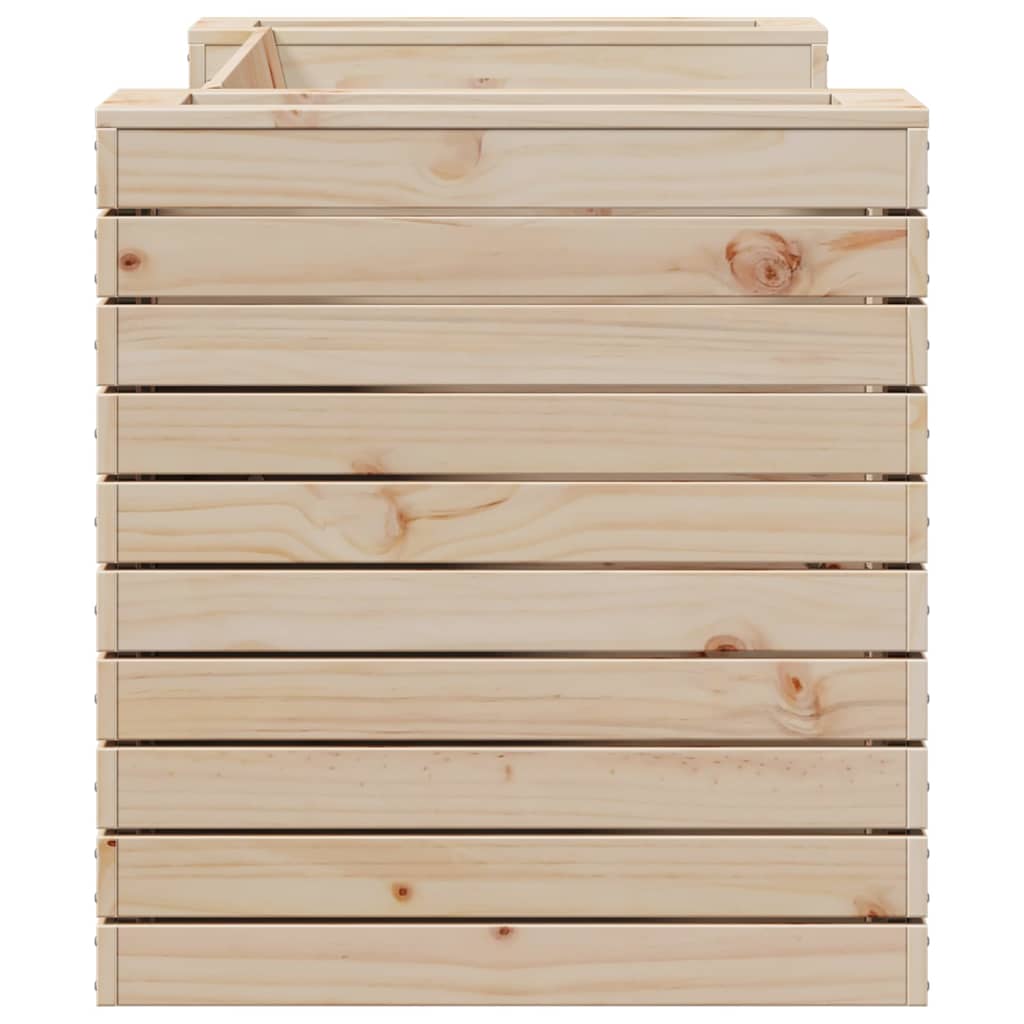 vidaXL Planter Bench Seating Furniture Outdoor Balcony Garden Solid Wood Pine-4