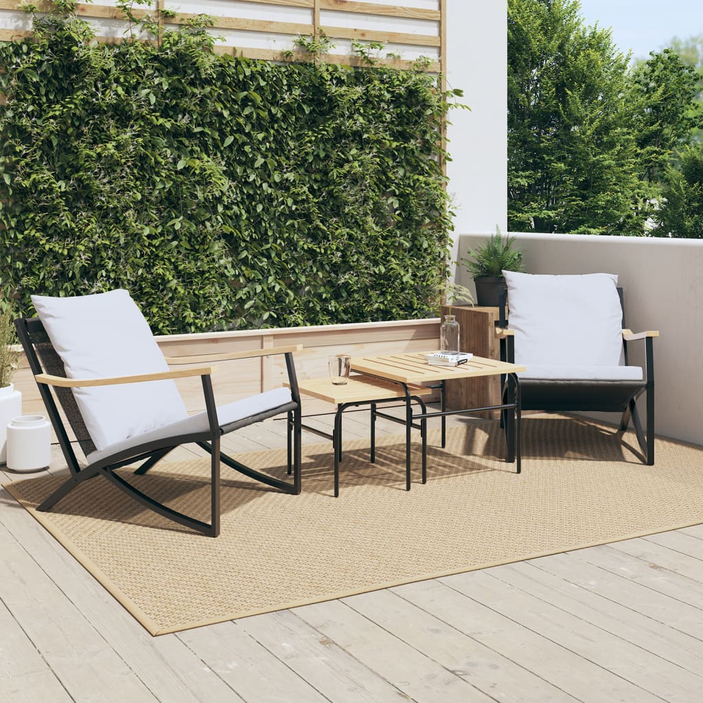 vidaXL Patio Chairs with Cushions Seating Outdoor Garden Furniture Black Steel-5