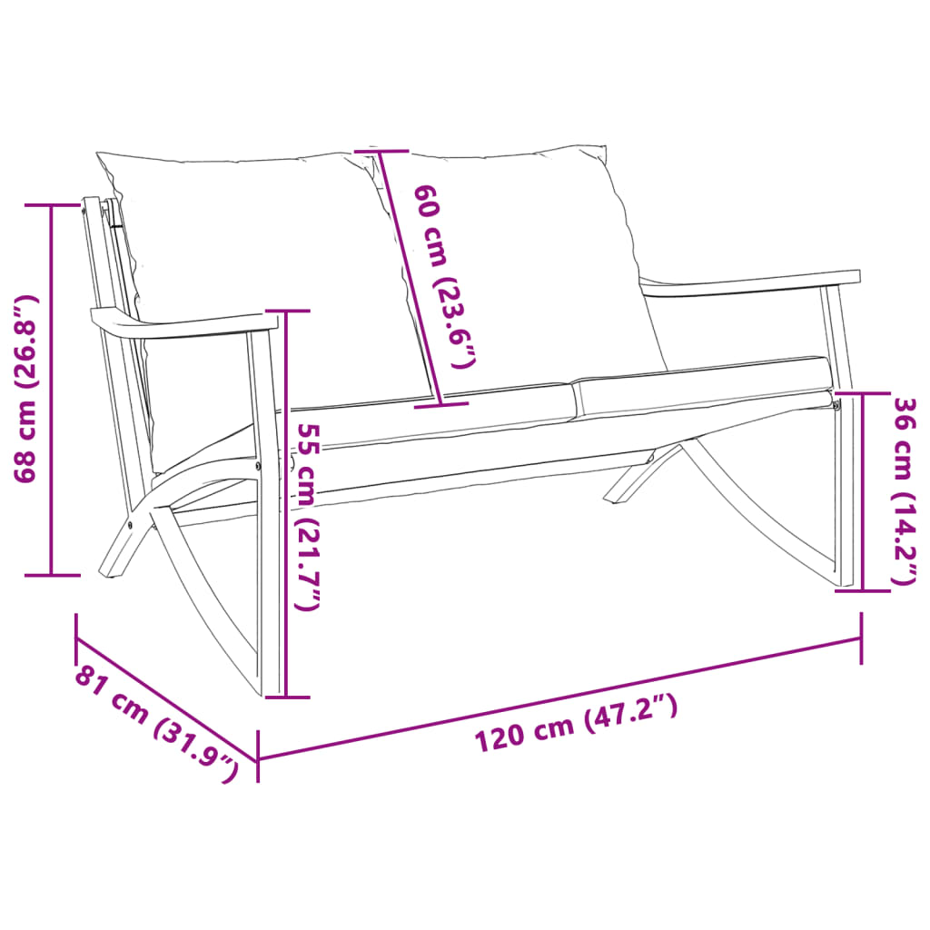 vidaXL Patio Chairs with Cushions Seating Outdoor Garden Furniture Black Steel-2