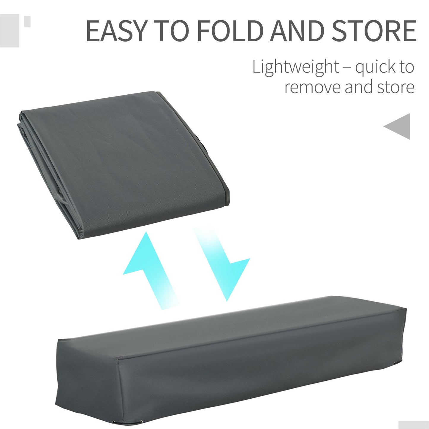Rectangular Garden Furniture Cover with Water and UV Resistant Oxford Fabric - Grey-3