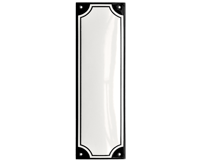 White Enamel Sign 8 x 27 cm (3⅛" x 10⅝")-2