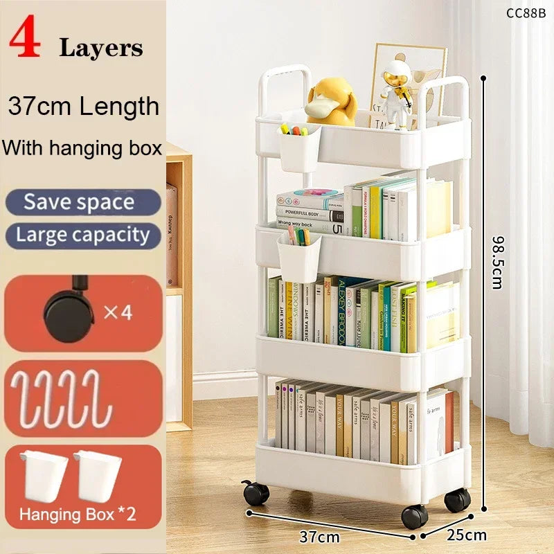 Mobile Kitchen Organizer Cart with Wheels-2