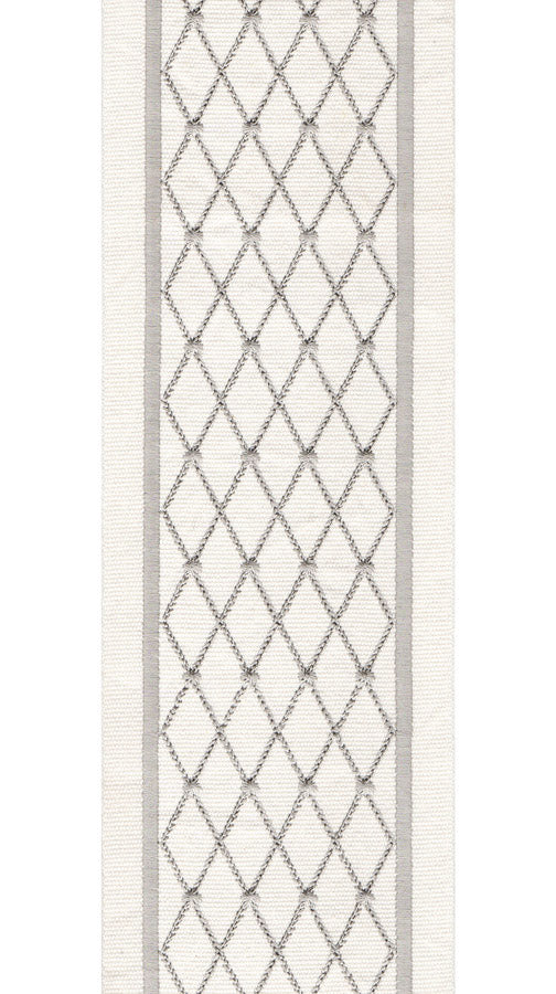Embroidered Lattice Trim | 10cm Wide Cotton Canvas Border Lace | Curtain, Cushion & Craft Trimming by the Metre-3