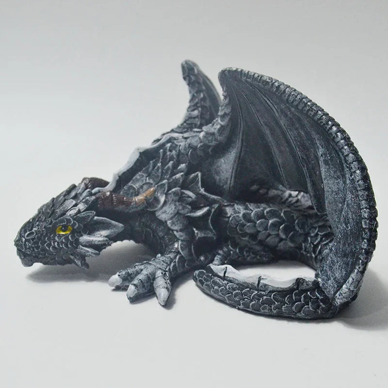 Garden Squatting Dragon Sculpture Guardian Statue Gothic Decor-4