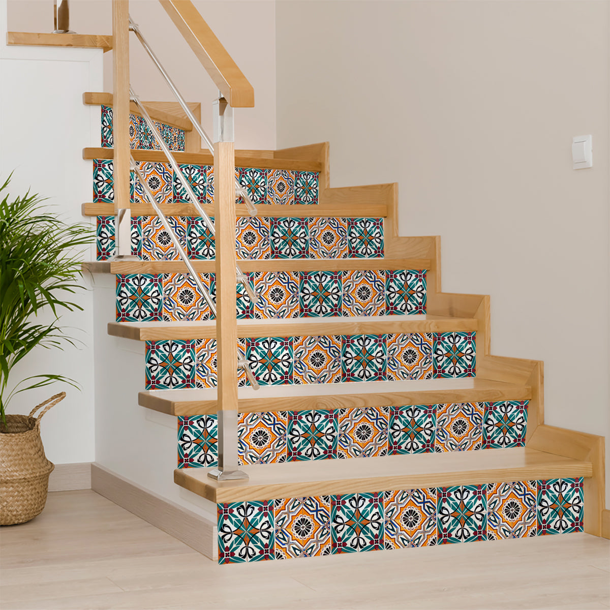 Beautiful Multicolor Mexican Backsplash DIY Different Patterns Tile Stickers Model - H203-3