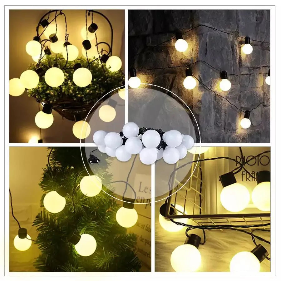 NNEOBA G50 LED Fairy String Lights - Outdoor Garden Patio Christmas Decor (5m, Warm White/Clear)-2