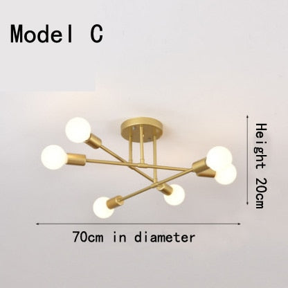 Modern Long Pole Rotating Ceiling Lamp-6