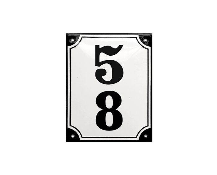White Enamel Sign 11 x 14 cm (4⅜" x 5½")-0