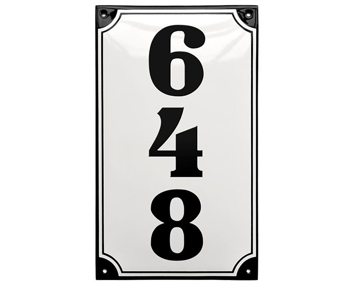 White Enamel Sign 16 x 27 cm (6¼" x 10⅝")-0
