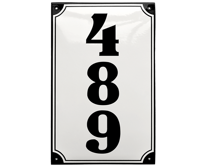 White Enamel Sign 18 x 28 cm (7" x 11")-0