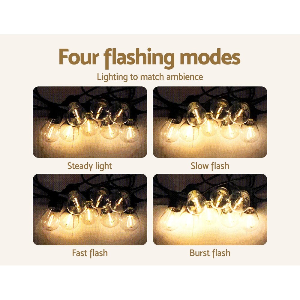 NNEDSZ 17m Solar Festoon Lights Outdoor LED String Light Christmas Party Decor 2pcs-4