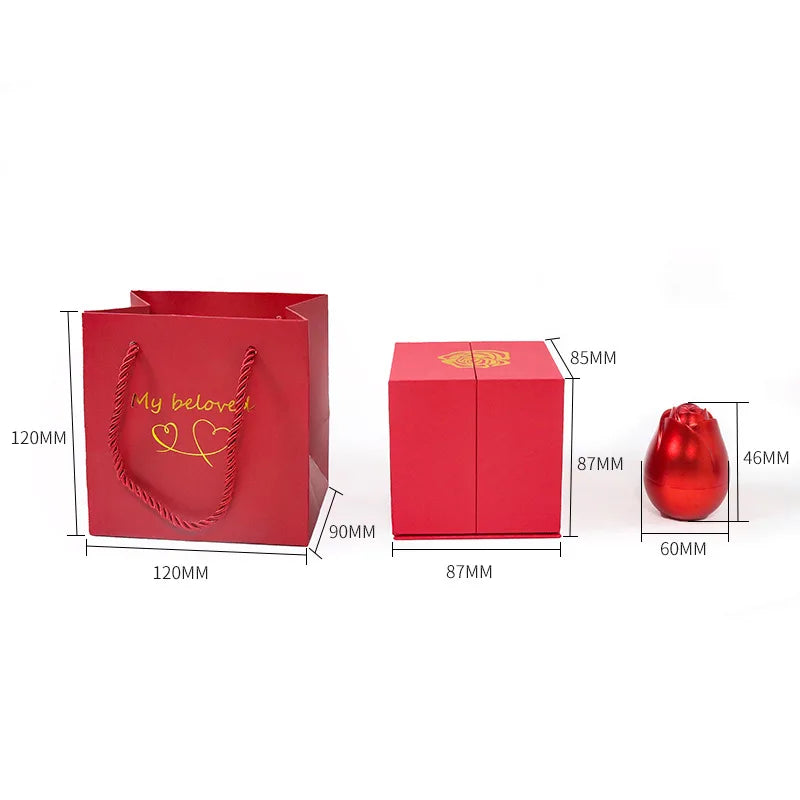 Lifting Rose Gift Box Jewelry Display for Women-3
