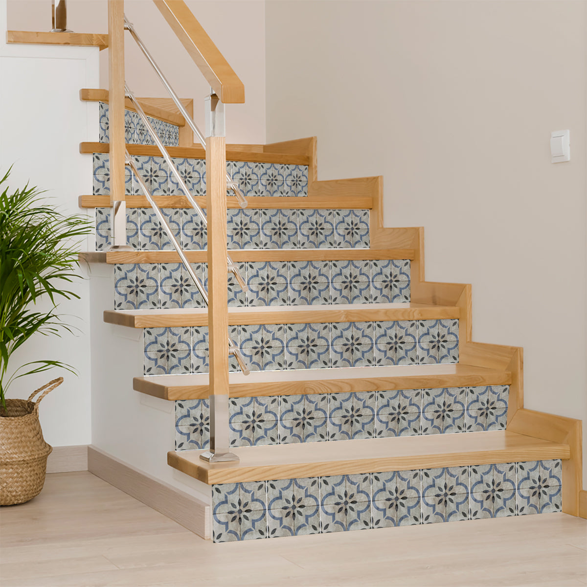 Retro Vintage Rustic Grey and Blue Peel and Stick wall tiles Model - R61-2
