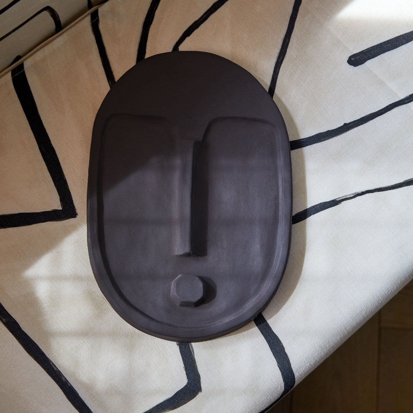 Ceramic Decorative Wall Mask - Anthracite Grey-3