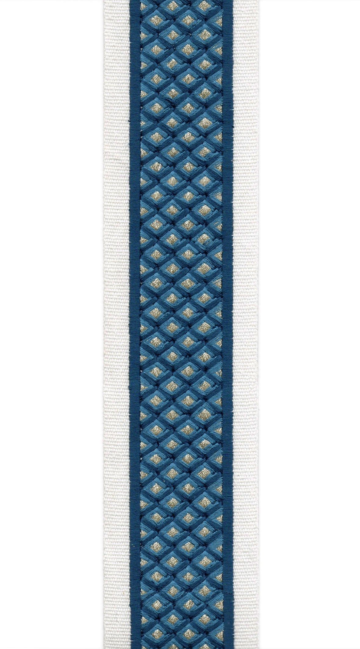 Woven Cotton Canvas Trim | 2.5 Inch / 6.35cm Textured Geometric Border Tape | By The Metre-4