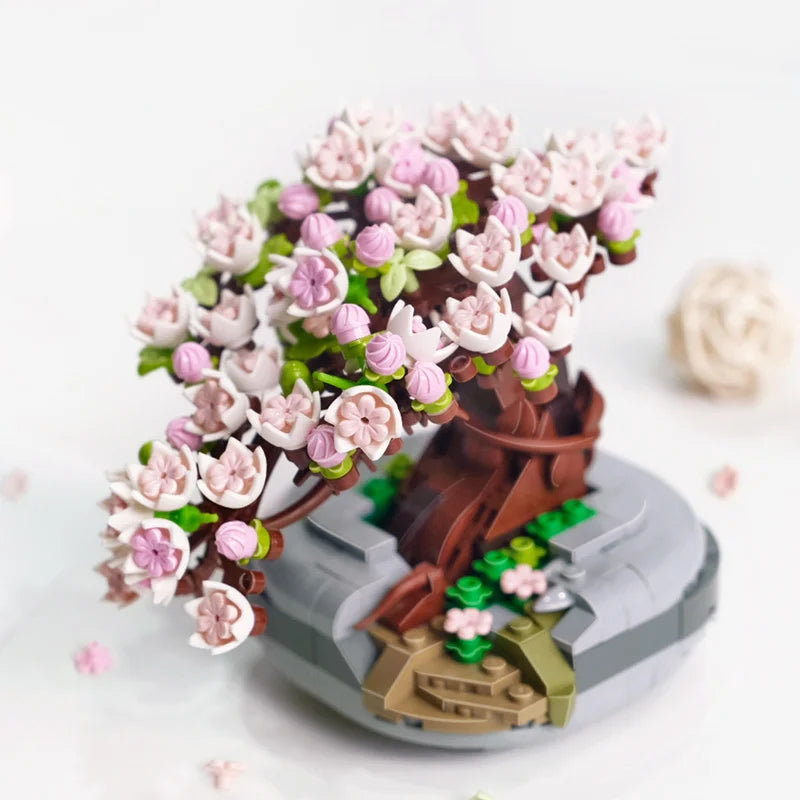 Cherry Flower Potted Succulent Bonsai-0