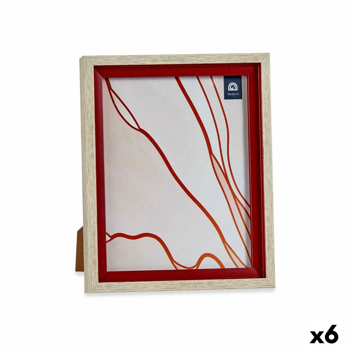 Photo frame Crystal Red Wood Brown Plastic (24 x 2 x 29 cm) (6 Units)-0