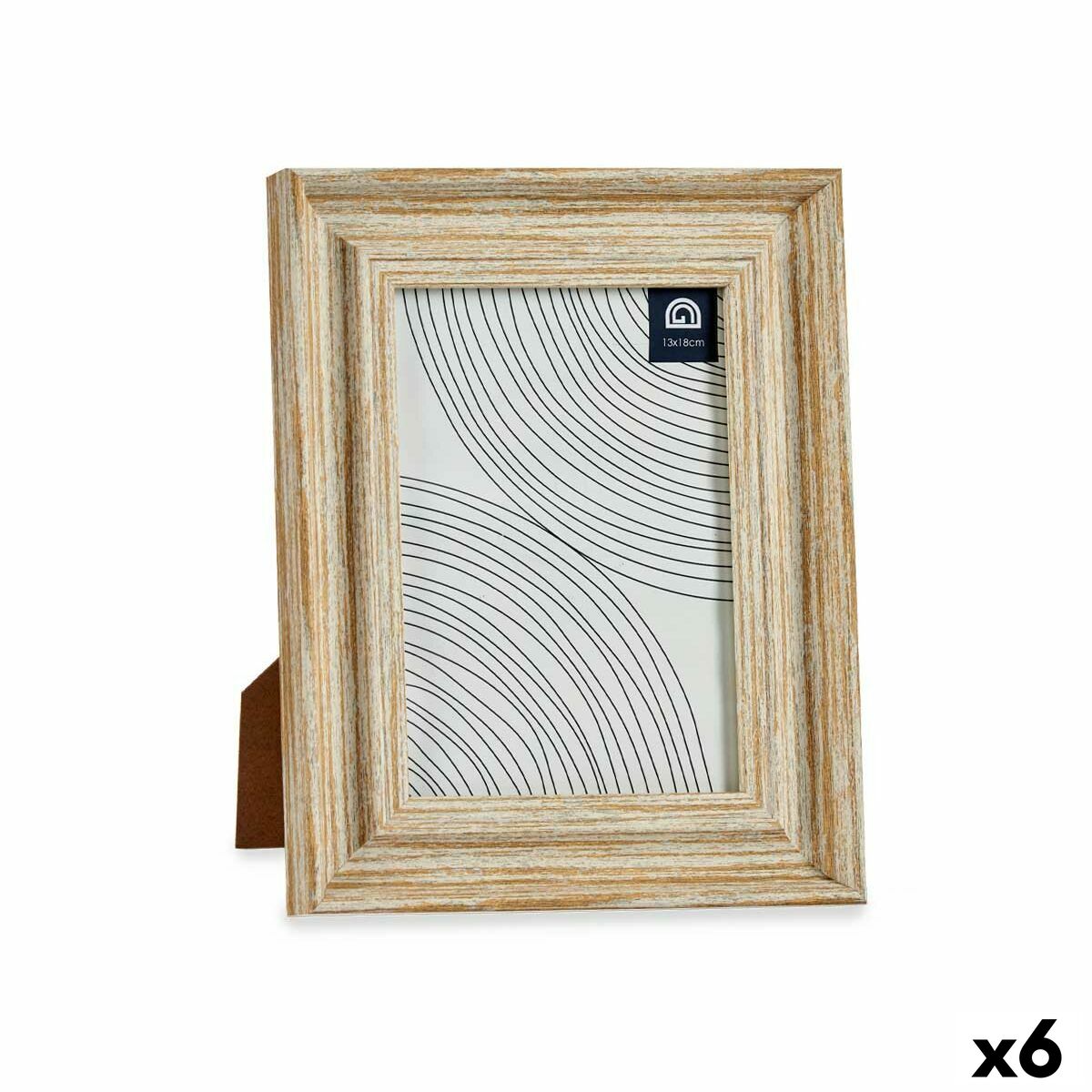 Photo frame Crystal Golden Wood Brown Plastic (19 x 2 x 24 cm) (6 Units)-0