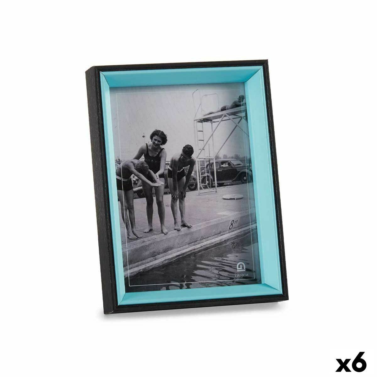 Photo frame Crystal Black Blue MDF Wood (6 Units) (3 x 20 x 15 cm)-0
