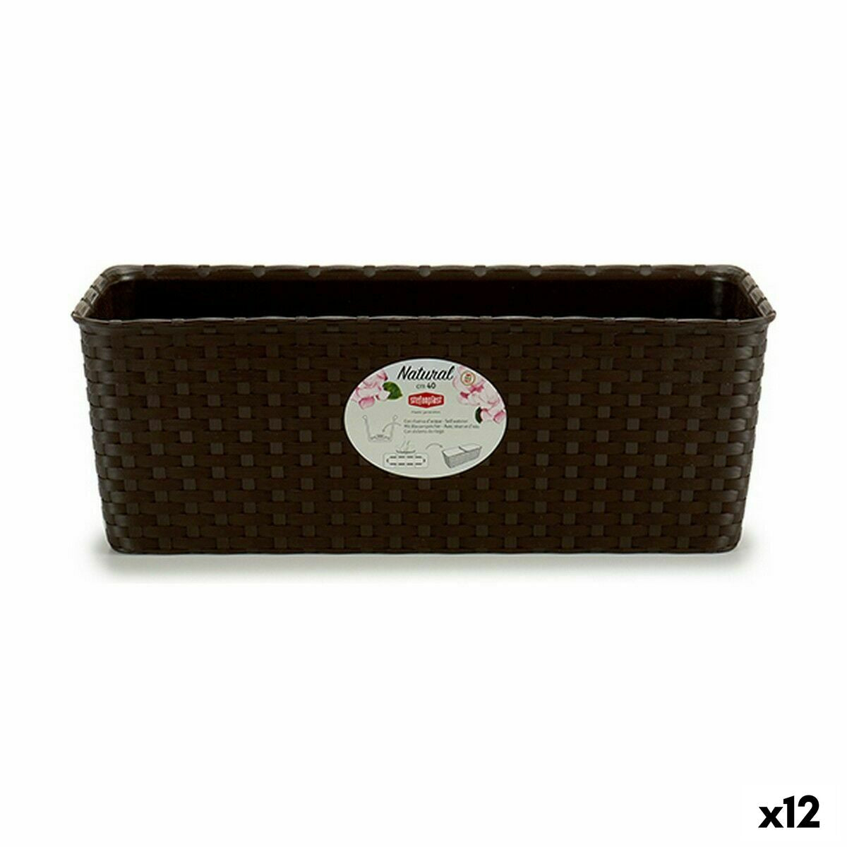 Planter Stefanplast Plastic 39 x 13,5 x 15,5 cm (12 Units)-0