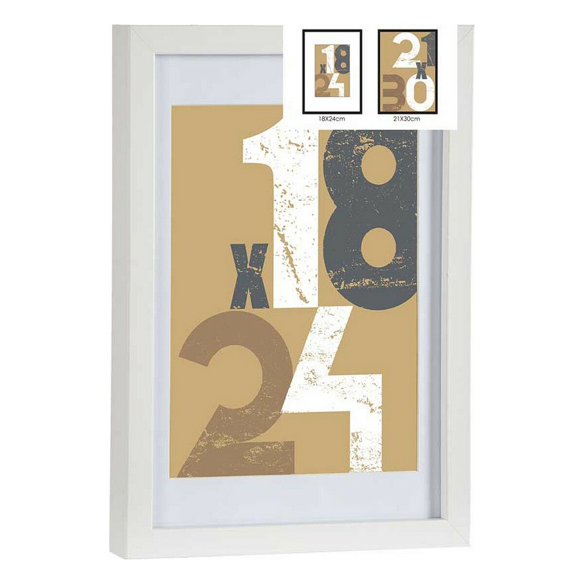 Photo frame 668826-WHITE White Glass MDF Wood (6 Units)-1