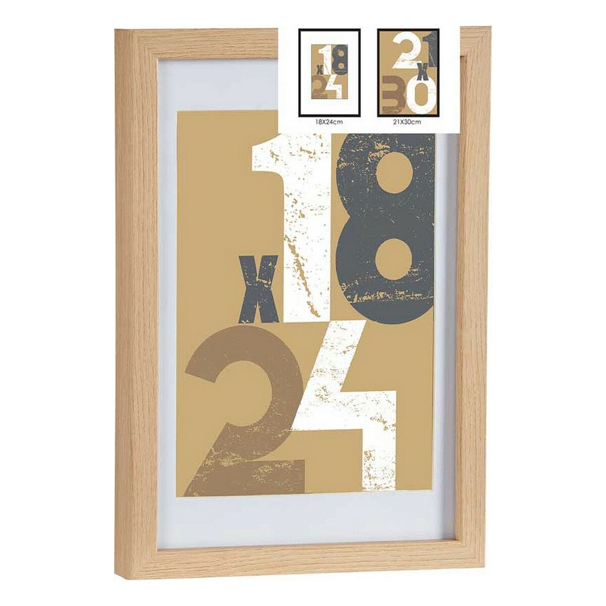 Photo frame 24 x 2,5 x 32,5 cm Natural Glass MDF Wood (6 Units)-1