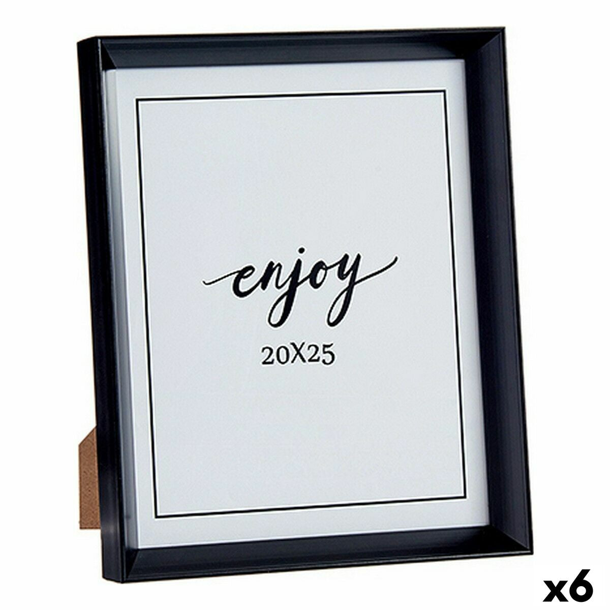 Photo frame 22,2 x 3,5 x 27,3 cm Black Plastic Glass (6 Units)-0