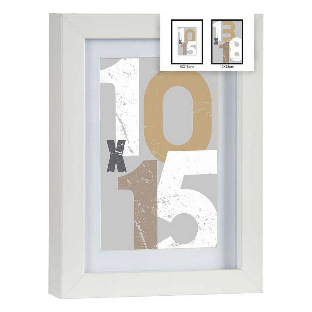 Photo frame White Glass MDF Wood 16 x 21 x 2,5 cm (6 Units)-1