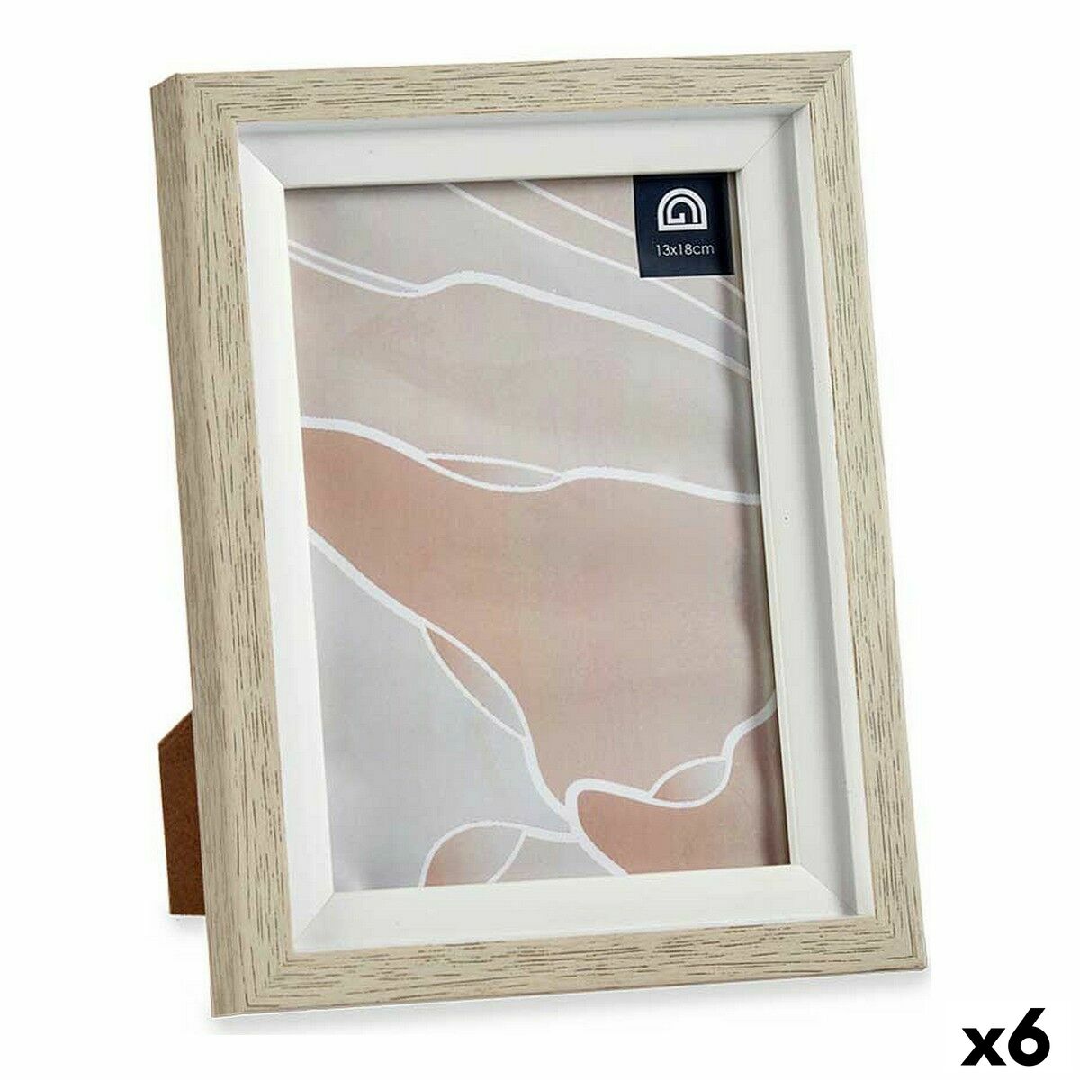 Photo frame 16,5 x 21,5 x 2 cm Crystal Beige White Plastic (6 Units)-0