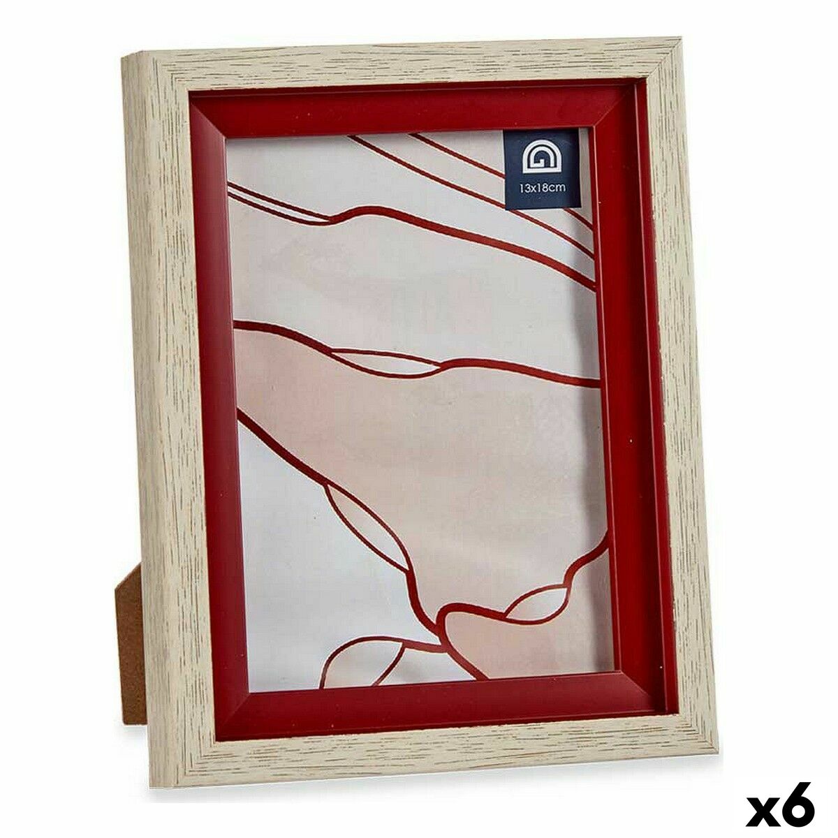 Photo frame 17 x 2 x 21,8 cm Crystal Red Wood Brown Plastic (6 Units)-0