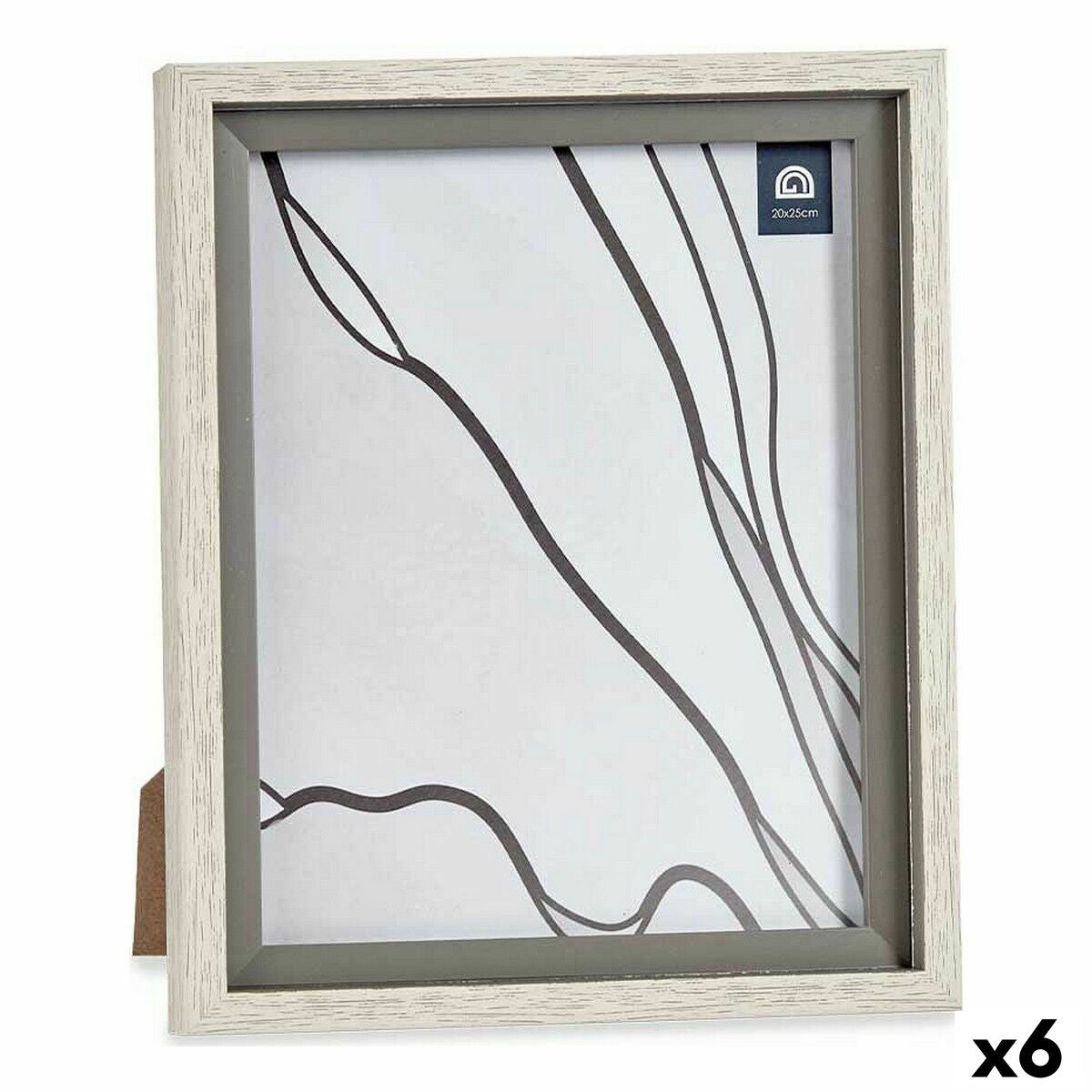 Photo frame 24 x 2 x 29 cm Crystal Grey Wood Brown Plastic (6 Units)-0