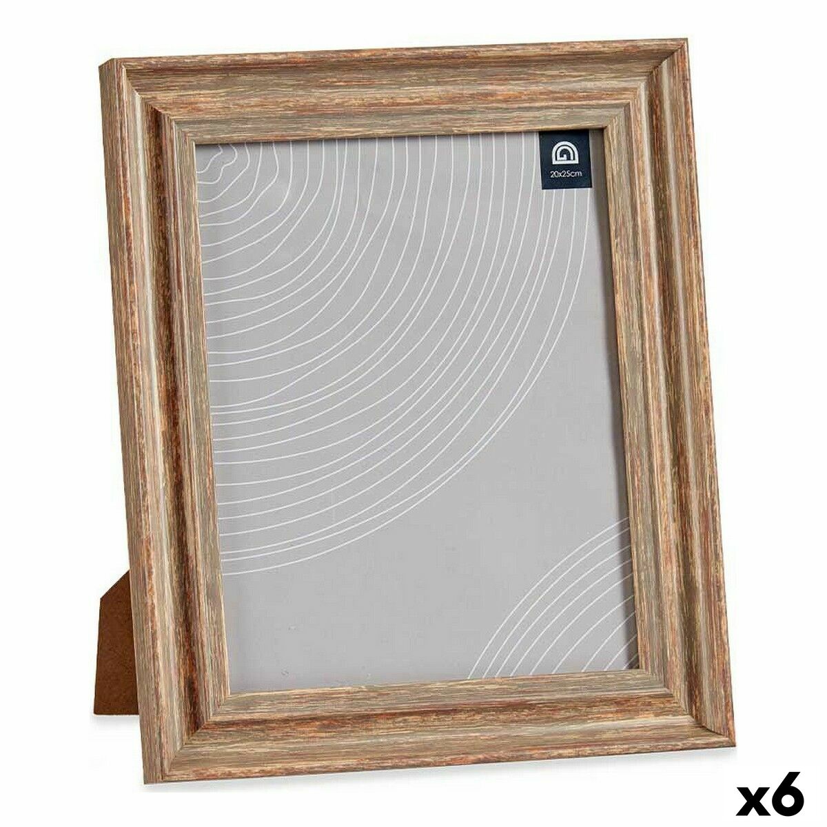 Photo frame 26 x 2 x 31 cm Crystal Wood Brown Copper Plastic (6 Units)-0
