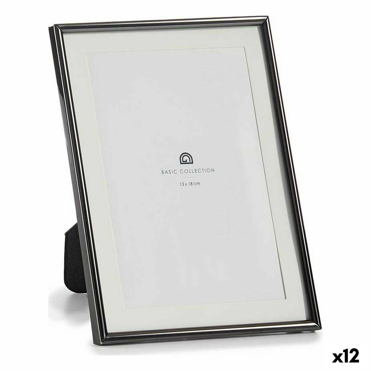 Photo frame Crystal Black Steel (12 Units)-0