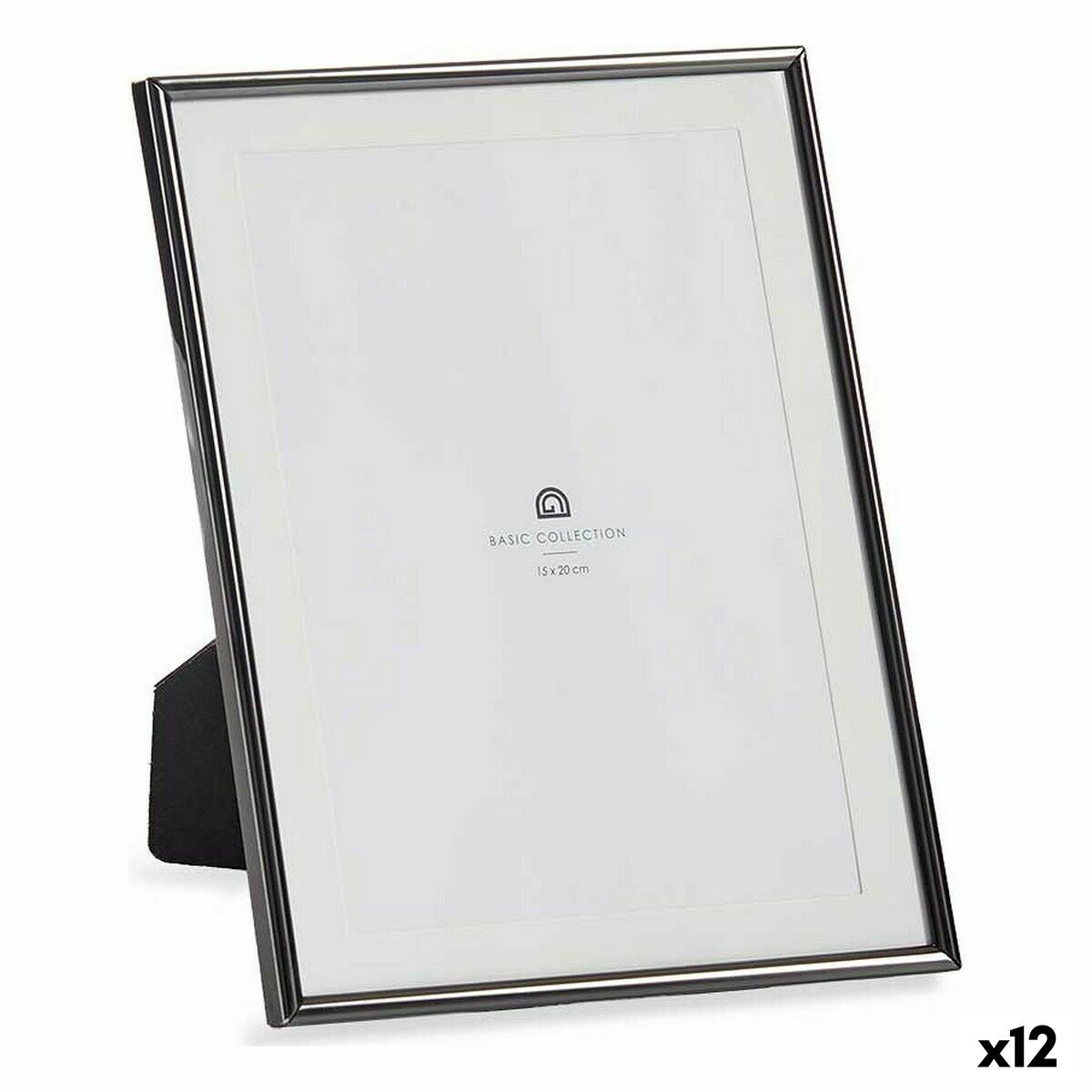 Photo frame Crystal Black Steel (12 Units)-0