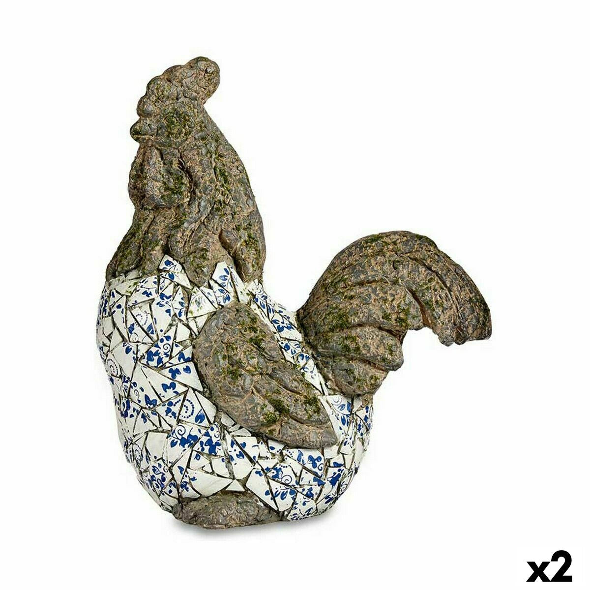 Decorative Garden Figure Ibergarden ZD18059 Polyresin Rooster 22,5 x 46 x 41,5 cm (2 Units)-0